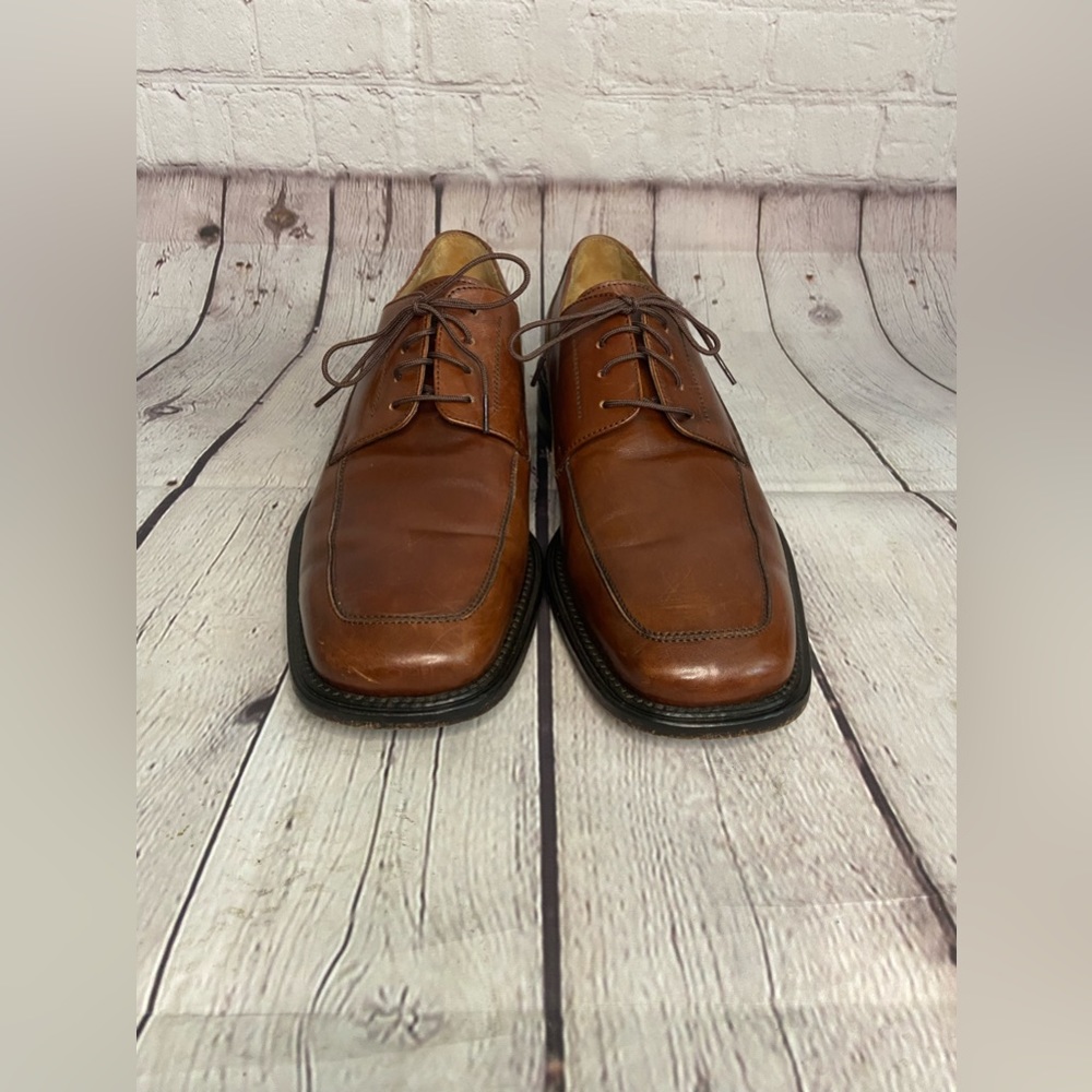 Men’s Brass Boot Brown Oxfords Casual Dress Shoe Made In Italy Size 9